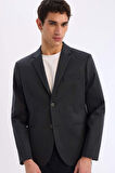 Slim Fit Dar Kesim Astarlı Blazer Ceket