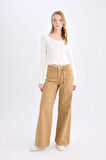 DeFacto Coool Gabardin Pantolon Wide Leg Yüksek Bel Geniş Bol Paça E1794AX24WNBG633