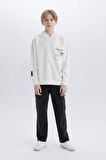 DeFacto Erkek Çocuk Oversize Geniş Kalıp Kapüşonlu Baskılı Sweatshirt D8535A825SPWT32