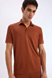 DeFacto Slim Fit Dar Kesim Polo Yaka Dokulu Kısa Kollu Krinkıl Tişört E1222AX25SMBN312