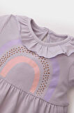 DeFacto Kız Bebek Yenidoğan Gökkuşağı Baskılı Penye Kısa Kollu Tulum C9488A525SMPR305