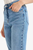 Comfort Mom Yüksek Bel Bilek Boy Jean Yıkamalı Pantolon