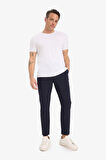 Slim Fit Dar Kesim Bisiklet Yaka Basic Düz Kısa Kollu Tişört