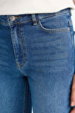 Comfort Straight Yüksek Bel Bilek Boy Jean Yıkamalı Pantolon