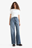 Straight Wide Yüksek Bel Düz Paça Uzun Jean Pantolon
