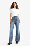 Straight Wide Yüksek Bel Düz Paça Uzun Jean Pantolon