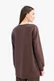 	Regular Fit Bisiklet Yaka Basic Düz Sweatshirt Tunik