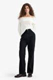 Straight Fit Yüksek Bel Uzun Jean Pantolon