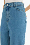 Paperbag Yüksek Bel Bilek Boy Jean Yıkamalı Pantolon
