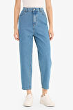 Paperbag Yüksek Bel Bilek Boy Jean Yıkamalı Pantolon