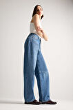 Barrel Fit Normal Bel Bilek Boy Jean Yıkamalı Pantolon