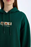 DeFacto Relax Fit Baskılı Kapüşonlu İçi Yumuşak Tüylü Kalın Sweatshirt Tunik E0318AX24WNGN671