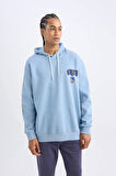 DeFactoFit NBA Golden State Warriors Oversize Geniş Kalıp Sırt Baskılı Kapüşonlu Sweatshirt V6858AZ24AUBE299