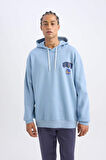 DeFactoFit NBA Golden State Warriors Oversize Geniş Kalıp Sırt Baskılı Kapüşonlu Sweatshirt V6858AZ24AUBE299