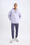 DeFactoFit NBA Los Angeles Lakers Oversize Geniş Kalıp Sırt Baskılı Kapüşonlu Sweatshirt Y0201AZ24AUPR215