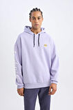DeFactoFit NBA Los Angeles Lakers Oversize Geniş Kalıp Sırt Baskılı Kapüşonlu Sweatshirt Y0201AZ24AUPR215