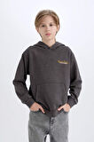 DeFacto Erkek Çocuk Kapüşonlu Sırt Baskılı Sweatshirt D3060A824WNAR223