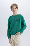 Erkek Çocuk Bisiklet Yaka Sırt Baskılı Sweatshirt