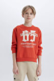 DeFacto Erkek Çocuk Bisiklet Yaka Baskılı Sweatshirt D7712A825SPOG605
