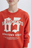 DeFacto Erkek Çocuk Bisiklet Yaka Baskılı Sweatshirt D7712A825SPOG605