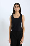 DeFacto Slim Fit Dar Kesim Basic Düz Yuvarlak Yaka Atlet C2622AX25SPBK81