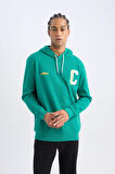 DeFactoFit NBA Boston Celtics Standart Fit Kapüşonlu Sırt Baskılı Kalın Sweatshirt Y7320AZ24AUGN1046