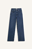 Straight Wide Yüksek Bel Düz Paça Uzun Jean Pantolon