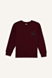 Erkek Çocuk Bisiklet Yaka Basic Düz İçi Yumuşak Tüylü Sweatshirt