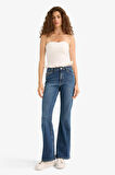 Mia Flare Fit Normal Bel İspanyol Paça Uzun Jean Pantolon
