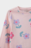 Kız Bebek Pijama Takımı Çiçek Desenli Uzun Kollu Üst Uzun Alt