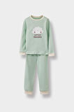 Kız Bebek 4'lü Pijama Takımı Baskılı Uzun Kollu Üst Uzun Alt