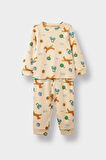 Erkek Bebek Pijama Takımı Desenli Uzun Kollu Üst Uzun Alt