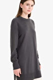DeFacto Regular Fit Bisiklet Yaka Yırtmaçlı Basic Düz Uzun Kollu Tunik H3431AZ25WNAR161