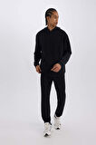 DeFactoFit Standart Fit Sporcu Jogger Eşofman Altı Skuba Dalgıç Kumaş Beli Bağcıklı Lastikli Paça D7525AX25SPBK81
