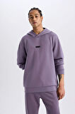 DeFactoFit Standart Fit Kapüşonlu Skuba Dalgıç Kumaş Sporcu Sweatshirt D7364AX25SPPR506