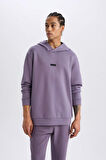DeFactoFit Standart Fit Kapüşonlu Skuba Dalgıç Kumaş Sporcu Sweatshirt D7364AX25SPPR506