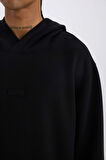 DeFactoFit Standart Fit Kapüşonlu Skuba Dalgıç Kumaş Sporcu Sweatshirt D7364AX25SPBK81