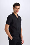 Modern Fit Yazlık Polo Yaka Basic Düz Kısa Kollu Gömlek