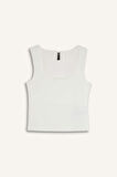 DeFacto Slim Fit Dar Kesim Kare Yaka Basic Düz Beyaz Atlet E4622AX24AUWT32