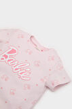 Kız Bebek Barbie Pijama Takımı Kısa Kollu Fitilli Kaşkorse Üst Beli Lastikli Şort