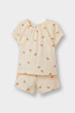 Kız Bebek Pijama Takımı Çiçekli Kısa Kollu Ribana Üst Beli Lastikli Şort