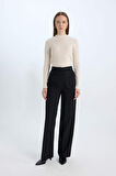 DeFacto Wide Leg Kumaş Pantolon Yüksek Bel Standart Boy Basic Düz C6402AX25SPBK27