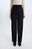 DeFacto Wide Leg Kumaş Pantolon Yüksek Bel Standart Boy Basic Düz C6402AX25SPBK27