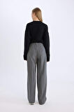 DeFacto Standart Boy Kumaş Pantolon Wide Leg Geniş Bol Paça Basic Düz Yüksek Bel C6402AX25SPAR61