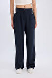 DeFacto Wide Leg Kumaş Pantolon Normal Bel Geniş Bol Paça Cepli Standart Boy D4356AX25SPNV199