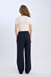 DeFacto Wide Leg Kumaş Pantolon Normal Bel Geniş Bol Paça Cepli Standart Boy D4356AX25SPNV199
