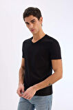 DeFacto Slim Fit Dar Kesim V Yaka Basic Düz Kısa Kollu %100 Pamuk Tişört M7668AZ25SPBK81
