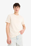 Regular Fit Bisiklet Yaka Basic Düz Kısa Kollu Twill Tişört