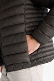 Su Geçirmez Slim Fit Dar Kesim Kapüşonlu Fermuarlı Şişme Mont