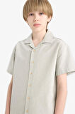 DeFacto Erkek Çocuk Oversize Geniş Kalıp Polo Yaka Müslin Kısa Kollu Gömlek E3314A825HSGN1123